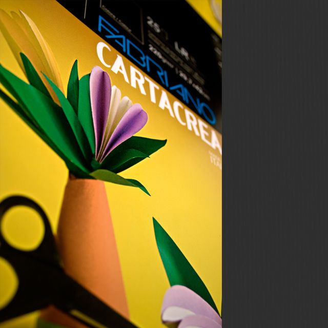 Cartoncino CartaCrea - 35 x 50 cm - 220 gr - nero 115 - Fabriano - blister 10 f…