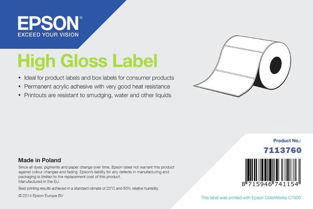 7113760 HIGH GLOSS LABEL 102X152MM
