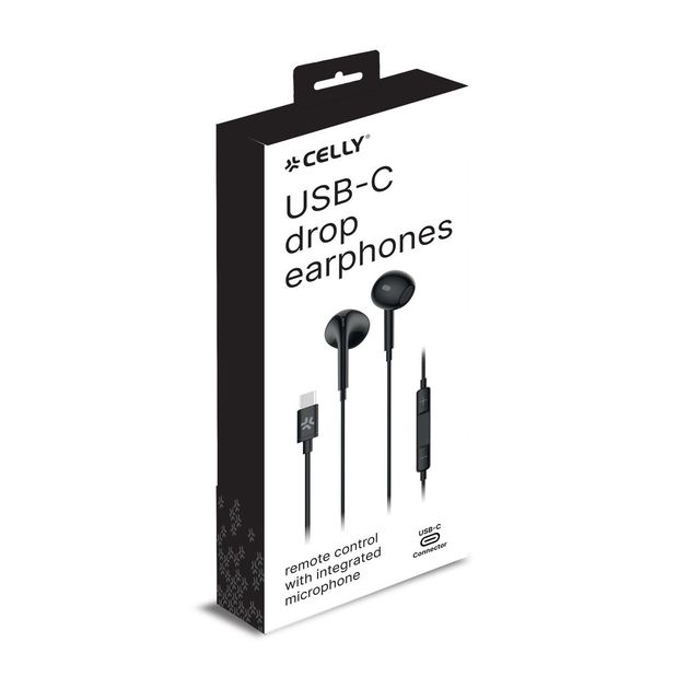 =>>DROP STEREO EARPHONES USB-C BK