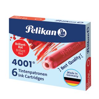 Cartucce inchiostro 4001 (TP/6) - lunghezza 39mm - rosso - Pelikan - conf. 6 pe…