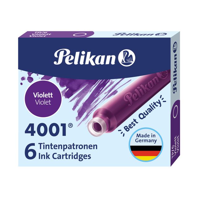 Cartucce inchiostro 4001 (TP/6) - lunghezza 39mm - viola - Pelikan - scatola 6 …