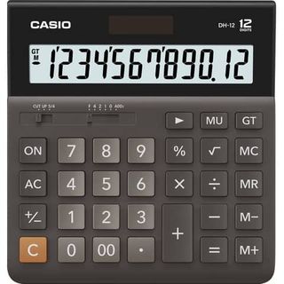 Casio DH-12 - Calcolatrice da tavolo - 12 cifre - pannello solare, batteria - n…