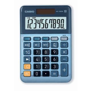 Casio MS-100EM - Calcolatrice da tavolo - 10 cifre - pannello solare, batteria