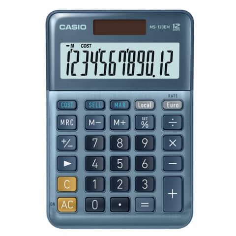 Casio MS-120EM - Calcolatrice da tavolo - 12 cifre - pannello solare, batteria