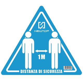 ADESIVO CALPESTABILE TRIANGOLO EQUILATERO 19 CM DISTANZA DI SICUREZZA