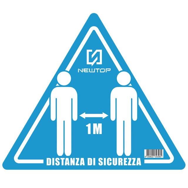 ADESIVO CALPESTABILE TRIANGOLO EQUILATERO 19 CM DISTANZA DI SICUREZZA