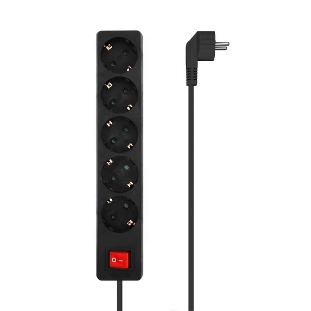 AISENS A154-0652 prolunghe e multiple 1,4 m 5 presa(e) AC Interno Nero