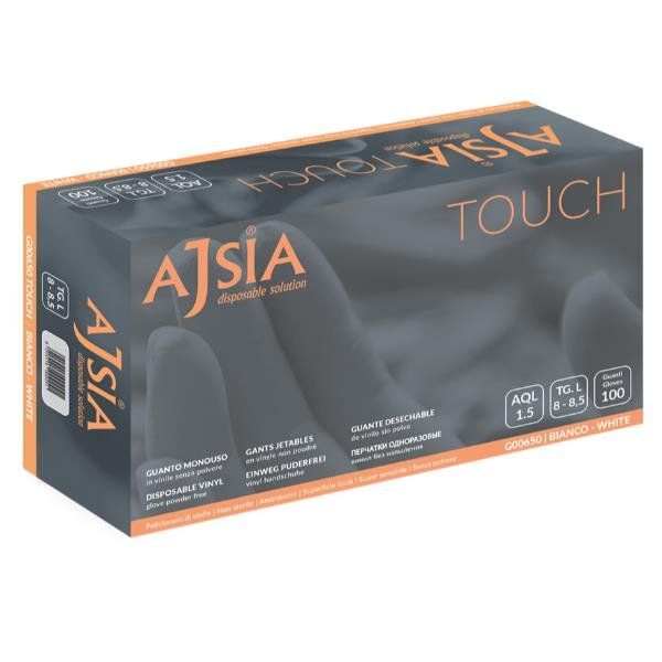 AJSIA CF100GUANTI TOUCH BIANCO 4.5GR S