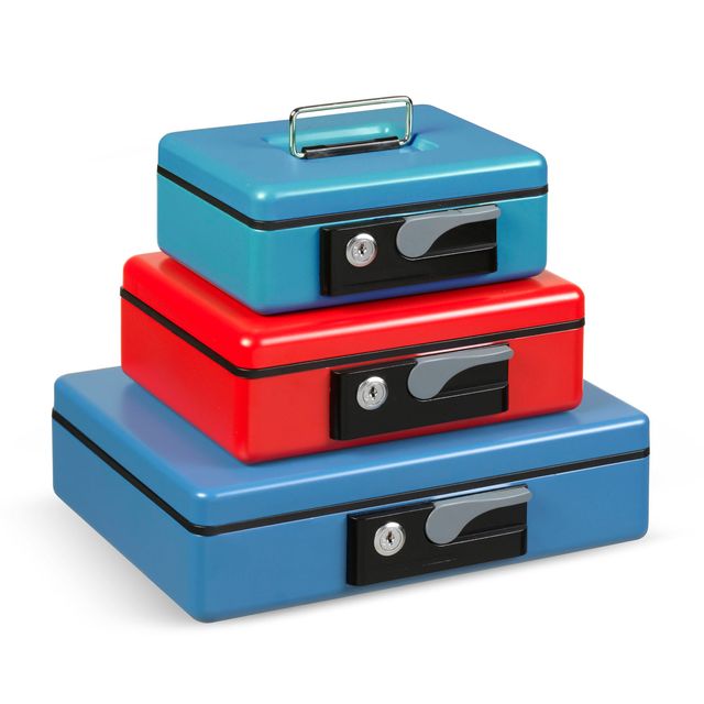 Cassetta portavalori Deluxe - 23 x 18,5 x 8 cm - blu - Iternet