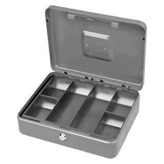 Cassetta portavalori Secur - 30 x 24 x 9 cm - grigio chiaro - Metalplus