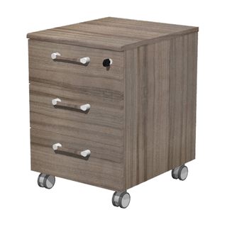 Cassettiera 3 cassetti Elegance - su ruote - 41,8 x 52 x 61,5 cm - noce toscano