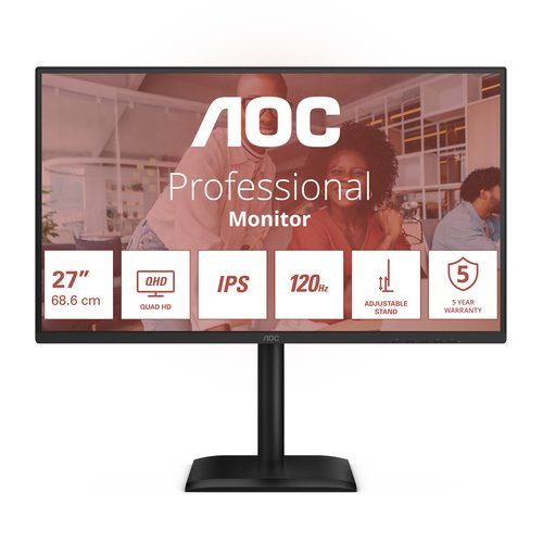 AOC E4 Q27E4U, 68,6 cm (27?), 2560 x 1440 Pixel, Quad HD, LED, 4 ms, Nero