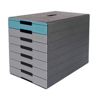 Cassettiera Idealbox Pro 7 - 7 cassetti - 36,5 x 32,2 x 25 cm - azzurro - Durab…