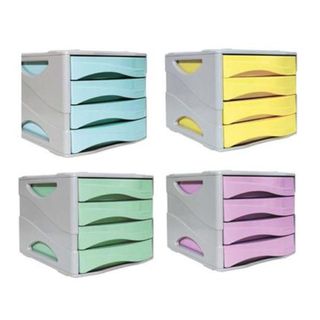 Cassettiera Keep Colour Pastel - 25 x 32 cm - cassetti 5 cm - grigio/azzurro - …