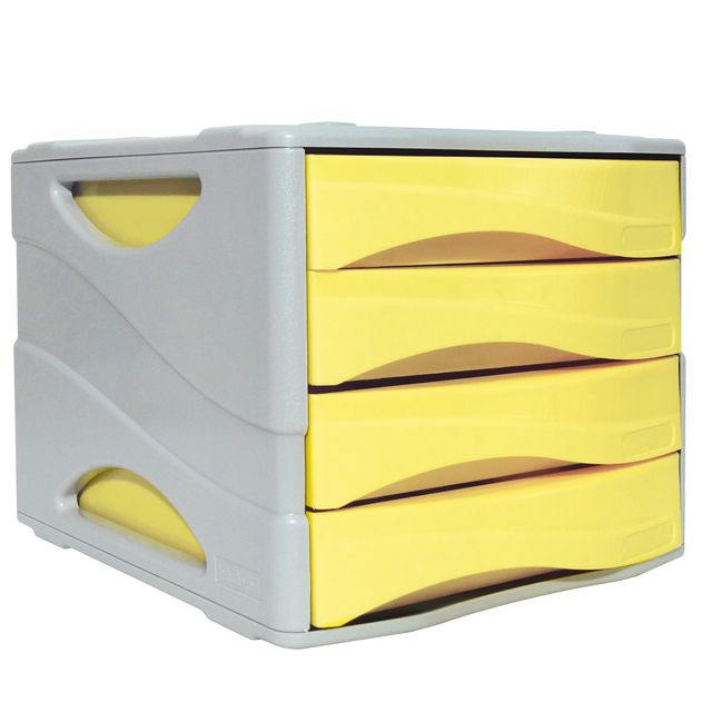 Cassettiera Keep Colour Pastel - 25 x 32 cm - cassetti 5 cm - grigio/giallo - A…
