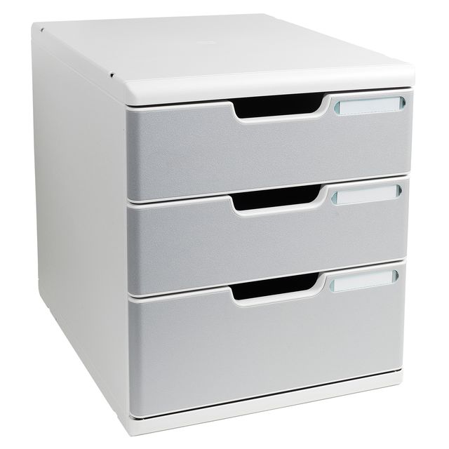Cassettiera Modulo A4 - 28,8 x 32 x 35 cm - 3 cassetti - grigio/granito - Exaco…