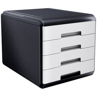 Cassettiera Mydesk - 29,5 x 38,5 x 28,2 cm - 4 cassetti da 4,5 cm - grigio/bian…