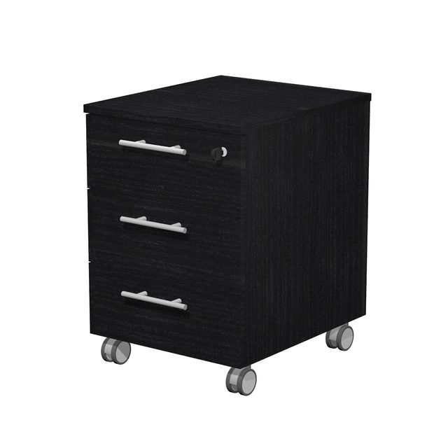 Cassettiera Prestige - 3 cassetti - con ruote - 41,8 x 52 x 61,5 cm - nero vena…