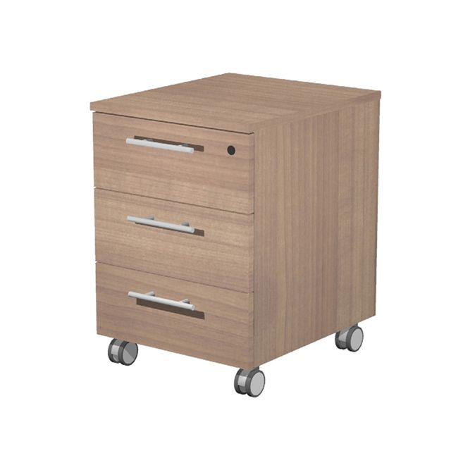Cassettiera Prestige - 3 cassetti - con ruote - 41,8 x 52 x 61,5 cm - ciliegio …