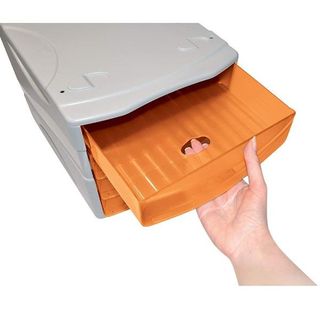 Cassettiera Smile - 29 x 38 x 25,5 cm - 4 cassetti da 5 cm - grigio/arancio tra…