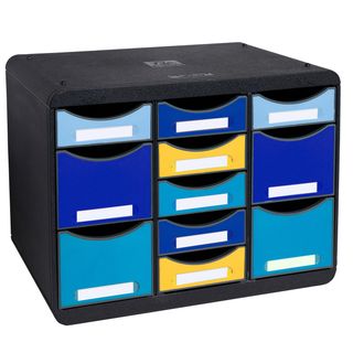 Cassettiera Store-Box Multi Bee Blue - 11 cassetti - nero/multicolore - Exacomp…