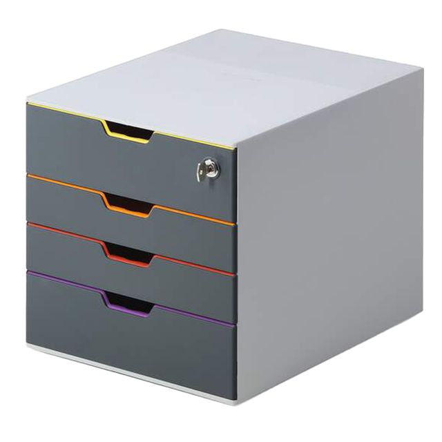 Cassettiera Varicolor Safe - 28 x 29,2 x 35,6 cm - 4 cassetti - con serratura -…