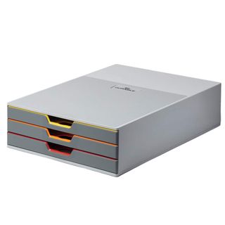 Cassettiera Varicolor portamonitor - 28 x 9,5 x 35,6 cm - 3 cassetti - Durable