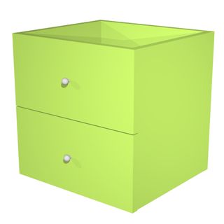 Cassettiera per casellario Rainbow - 2 cassetti - 32,5x28,8x32,5 cm - verde neon