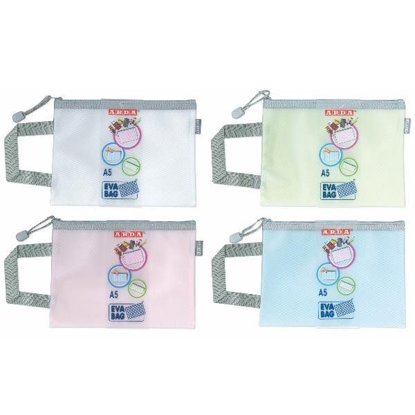 ARDA BUSTINA IN EVA 23X17 CM A5 CON CERNIERA E MANIGLIA COLORI PASTELLO ASSORTI…