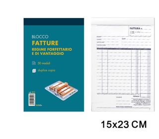 ART.912 BLUREFLEX FATTURE FORFETTARIO 50MODULI 2COPIE 15X23CM
