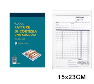 ART.913 BLUREFLEX FATTURE DI CORTESIA 50MODULI 3COPIE 15X23CM