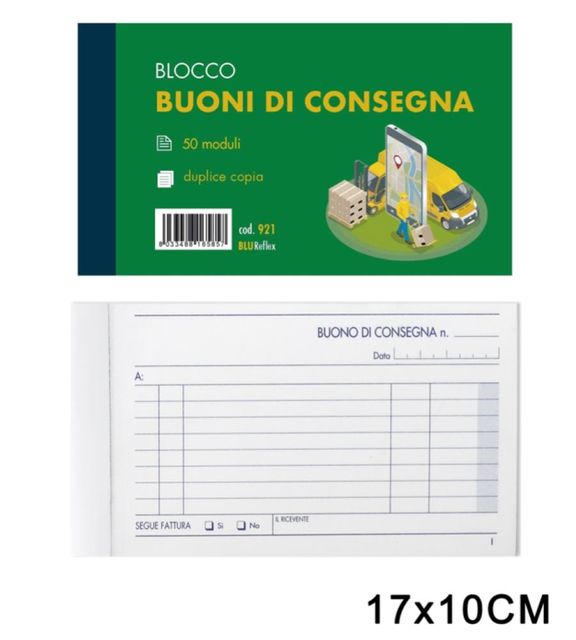 ART.921 BLUREFLEX BUONI DI CONSEGNA 50MODULI 2COPIE 10X17CM