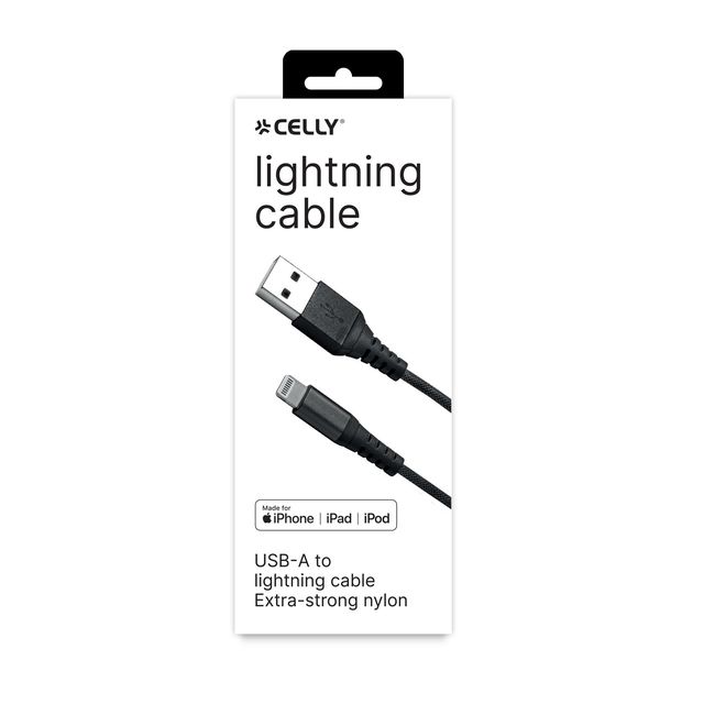 Celly - Cavo Lightning - Lightning maschio a USB maschio - 1 m - nero
