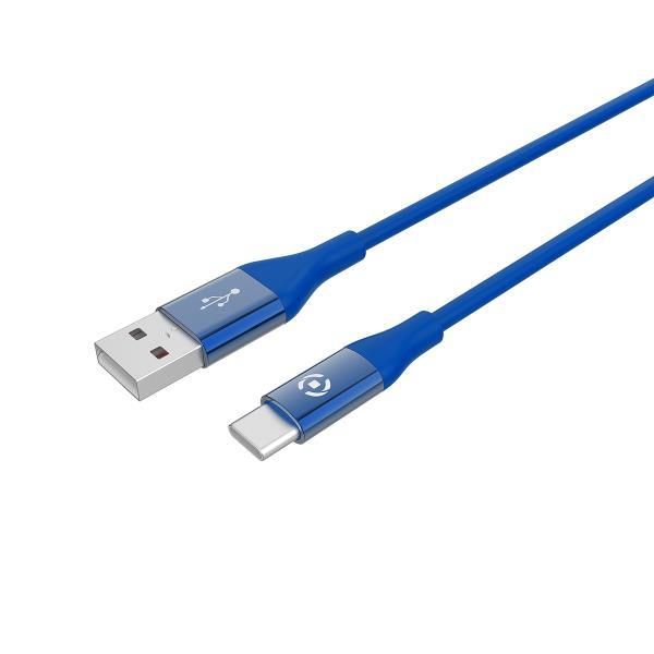 Celly - Cavo USB - USB (M) a USB-C (M) - 3 A - 1 m - blu