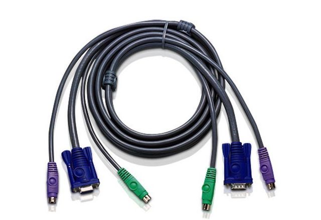 ATEN 10ft PS/2 - 3 m - PS/2 - PS/2 - VGA - Nero - 2 x 6 pin mini-DIN M - 1 x HD…