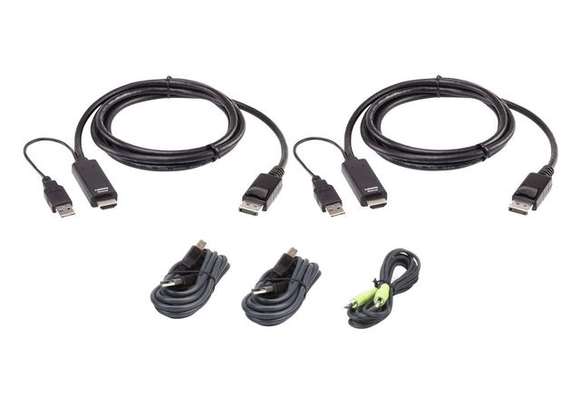 ATEN 2L-7D02UHDPX5 cavo per tastiera, video e mouse Nero