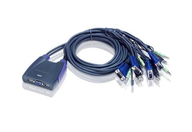ATEN 4-Port USB VGA/Audio Cable KVM Switch