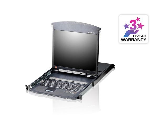 ATEN 8-PORT CAT 5 DUAL RAIL 19" LCD UK