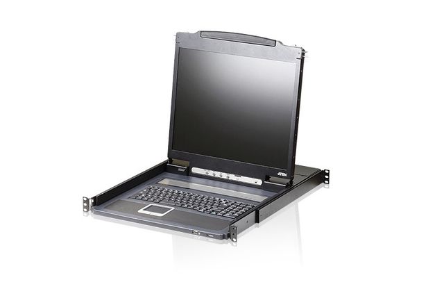 ATEN 8-PORT SINGLE RAIL 17" LCD KVM IT