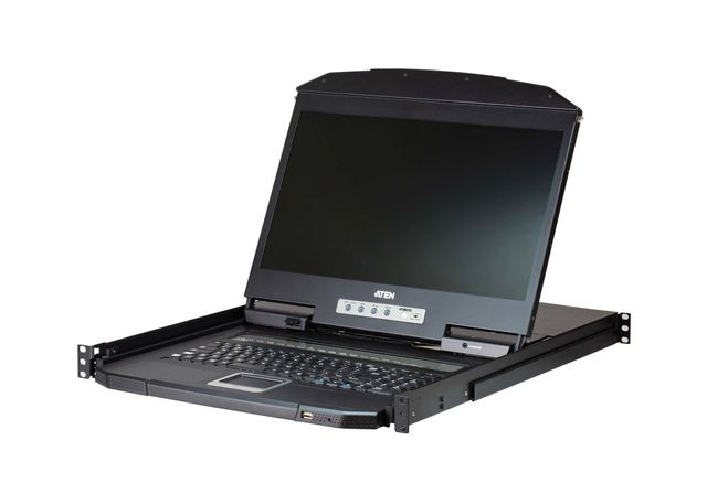 ATEN 8-PORT SINGLE RAIL WIDESCREEN 18 UK