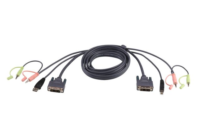 ATEN Cavo KVM USB DVI-D Dual Link – 1,8 m - 1,8 m - DVI-D - Nero - DVI-D + USB …