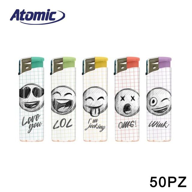 ATOMIC ACCENDINO RICARICABILE ELECTRONIC F11 EMOJI 1PZ=(50PZ)