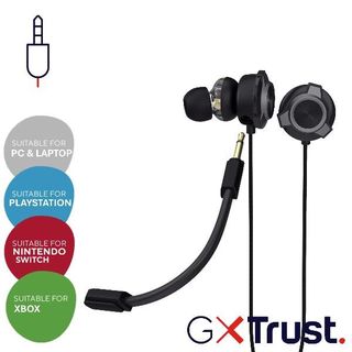 AURICOLARI CON FILO E MICROFONO STACCABILE TRUST PINE GXT 406 - NERO