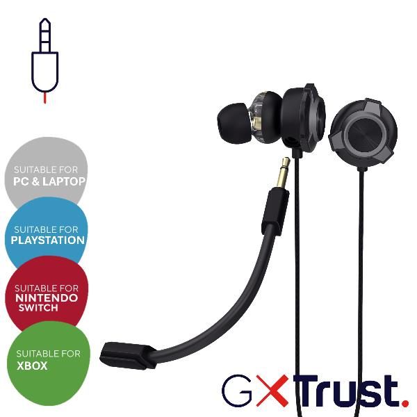AURICOLARI CON FILO E MICROFONO STACCABILE TRUST PINE GXT 406 - NERO
