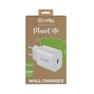 Celly 25W USB-C Wall Charger PLANET COLLECTION ECO-FRIENDLY
