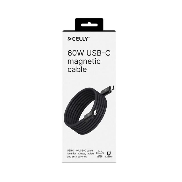 Celly 60W USB-C to USB-C Magnetic Cable POWER DELIVERY