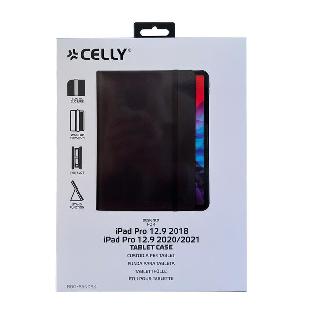 Celly BookBand - Flip cover per tablet - ecopelle - nero - 12.9" - per Apple 12…