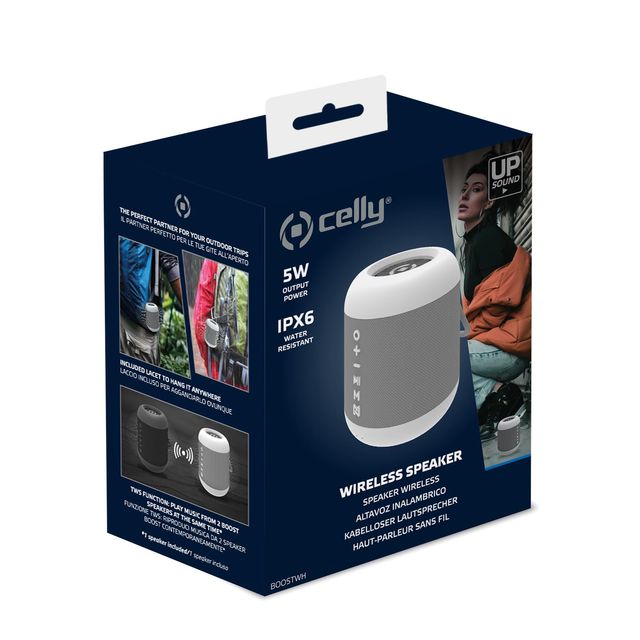Celly Boost - Altoparlante - portatile - senza fili - Bluetooth - 5 Watt - bian…