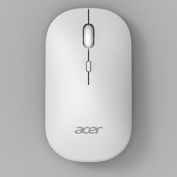 Acer AMR130, Ambidestro, RF senza fili + Bluetooth, 1600 DPI, Bianco