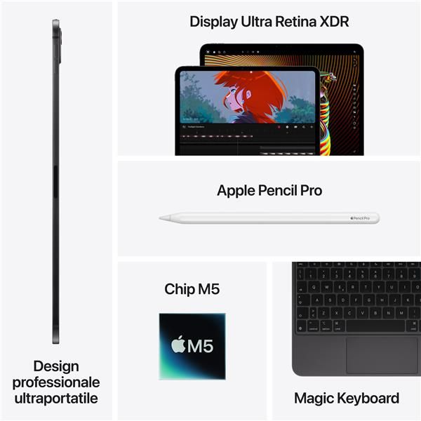 Apple iPad Pro 11? Wi?Fi + Cellular 2TB display nanotexture Argento, 27,9 cm (1…